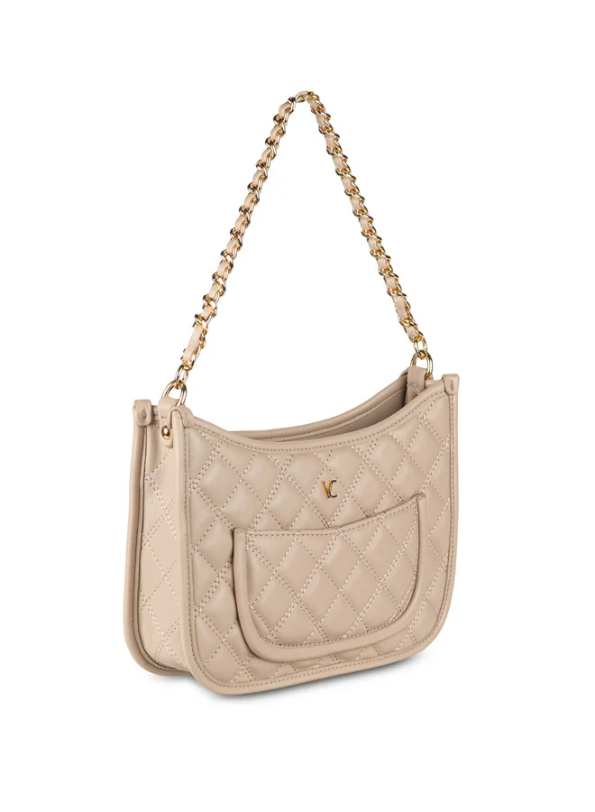 فينتشي حقيبة كتف نسائية مطرزة بحزام السلسلة